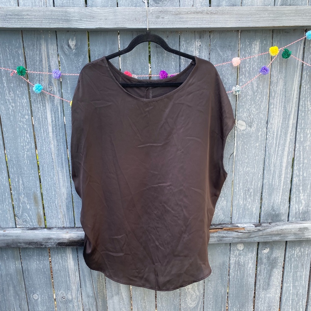 Black Flowy Drape Top